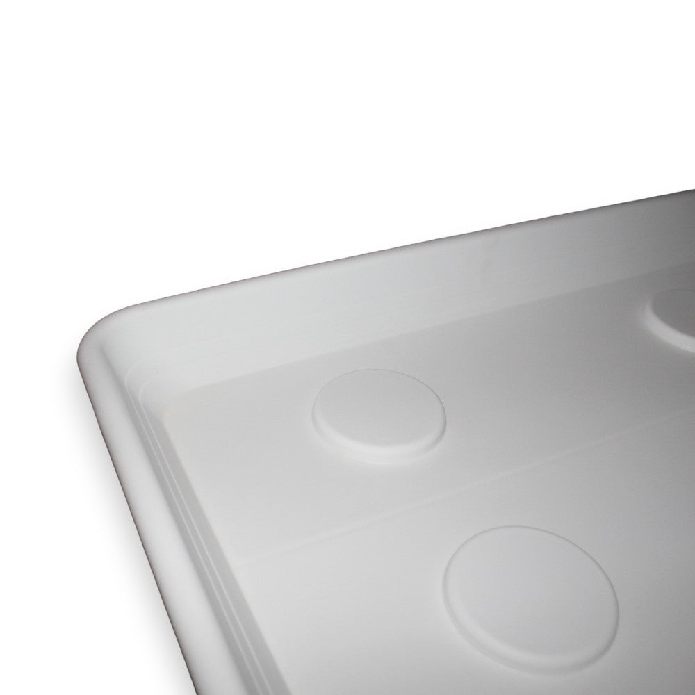 Sottovaso rettangolare 95 cm in resina bianca resistente moderno da giardino