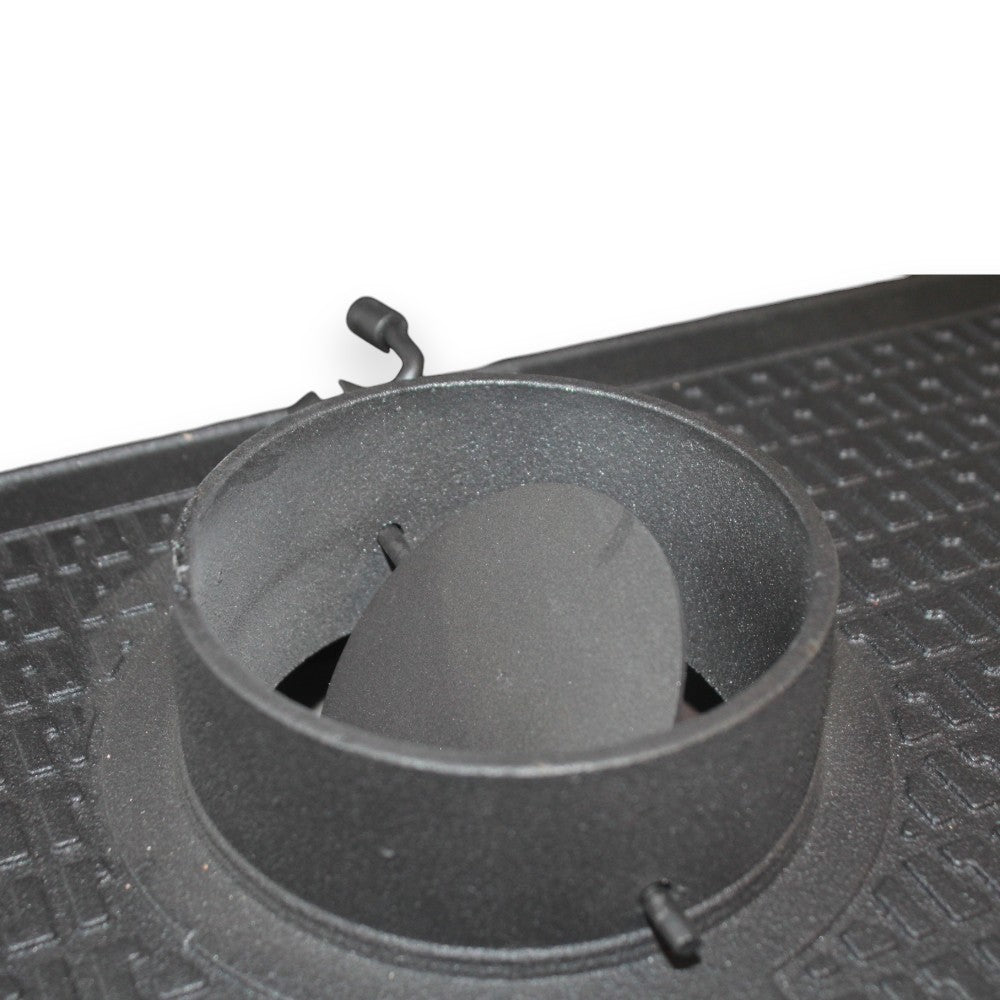 Stufa riscaldamento a legna con forno struttura in acciaio 11.3 kw rivestimento ghisa e maioliche Kalorosa