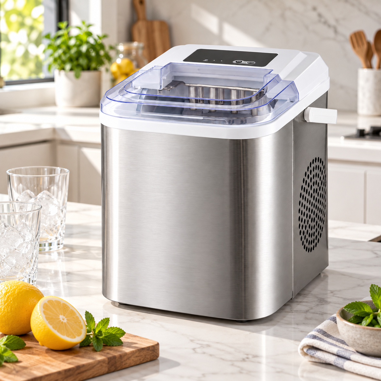 Macchina per ghiaccio 110W silenziosa con contenitore estraibile Ice Maker
