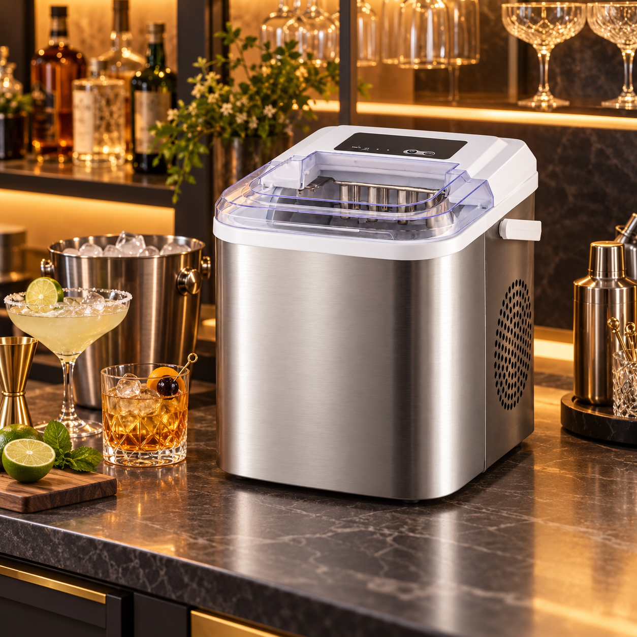 Macchina per ghiaccio 110W silenziosa con contenitore estraibile Ice Maker