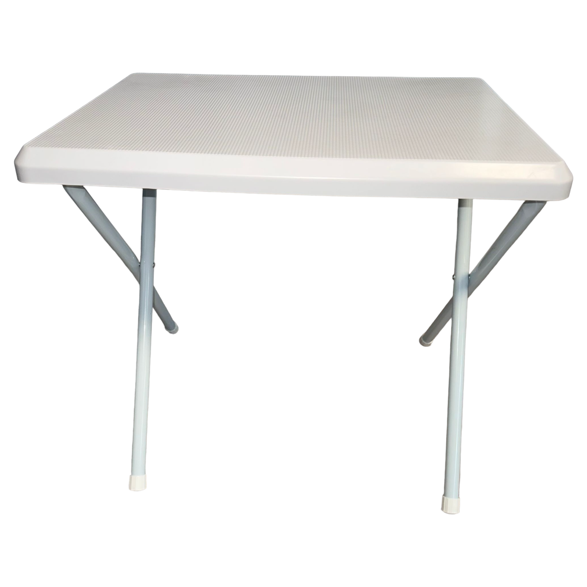 Tavolino bianco pieghevole da esterno 51x37x47h cm con struttura in acciaio