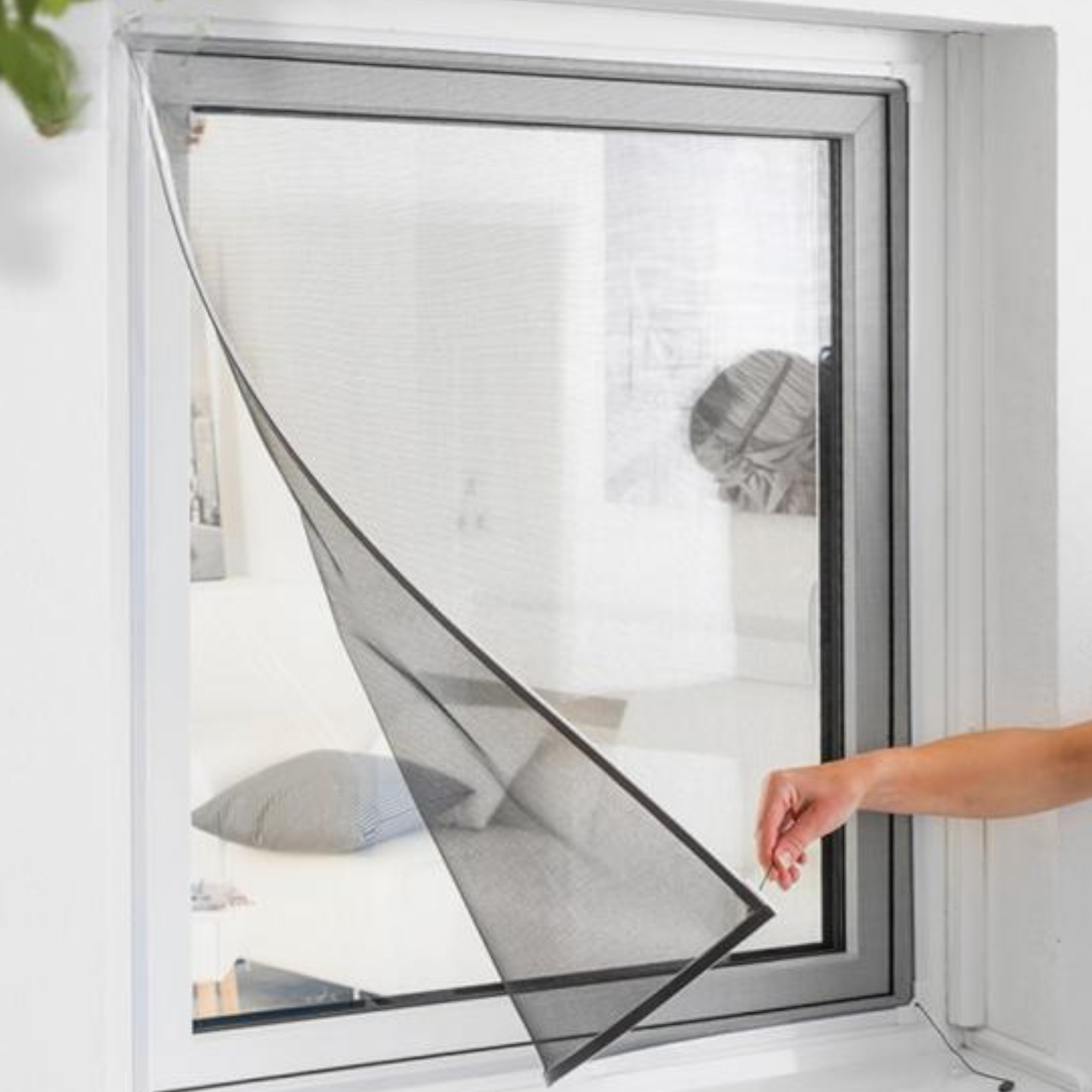 Zanzariera quadrata 100x100 cm con struttura magnetica per finestre Stop Inset