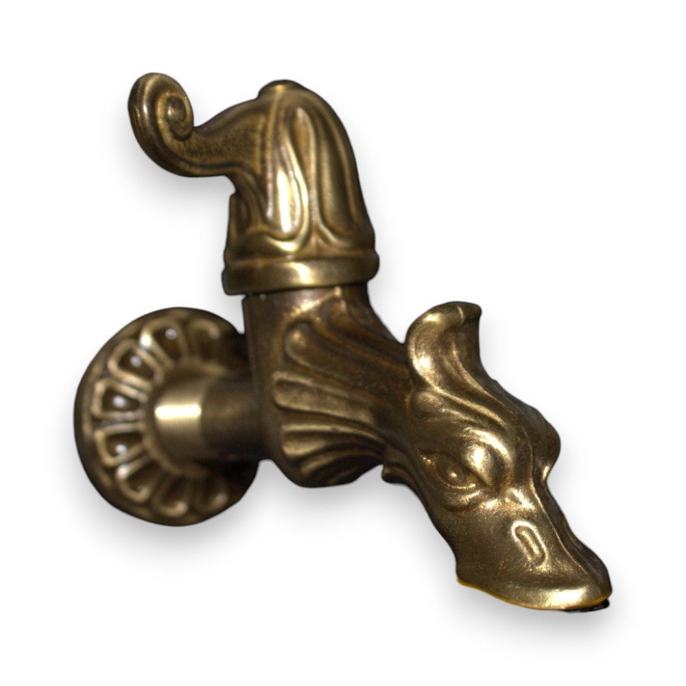 Rubinetto in ottone per fontane a muro attacco mezzo pollice con adattatore tre quarti Dragons