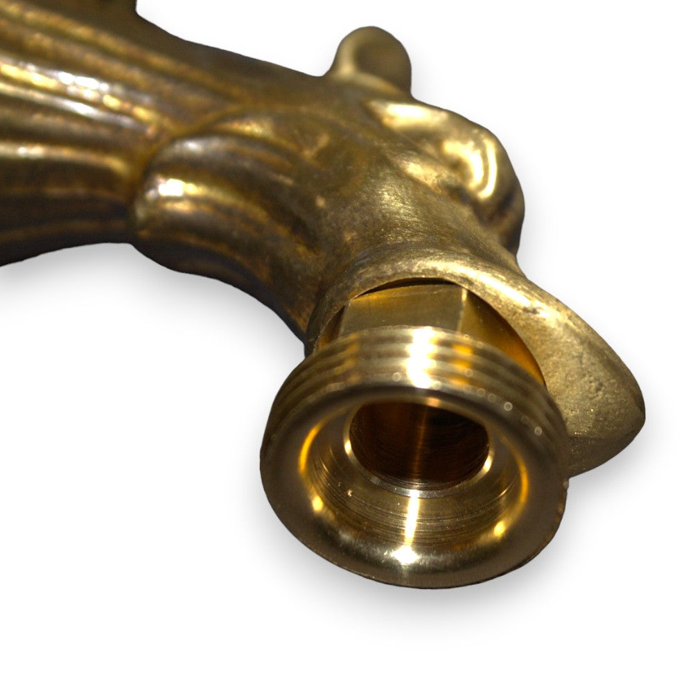 Rubinetto in ottone per fontane a muro attacco mezzo pollice con adattatore tre quarti Dragons