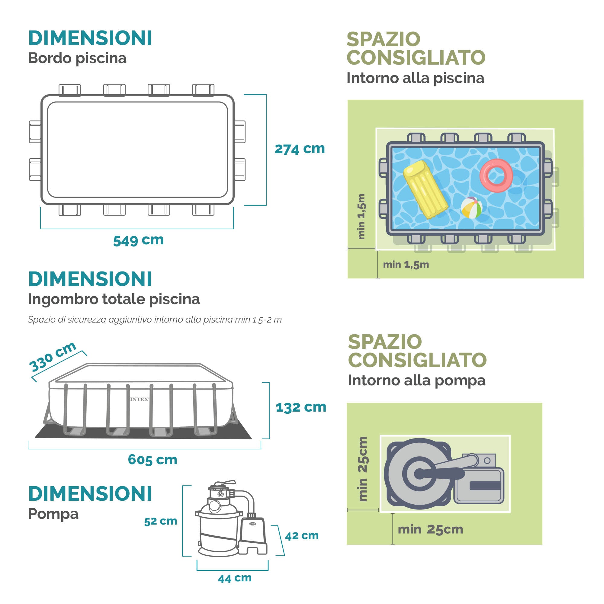 Piscina rettangolare con struttura XTR 549x274xH132 cm Ultra Xtr Frame INTEX26356