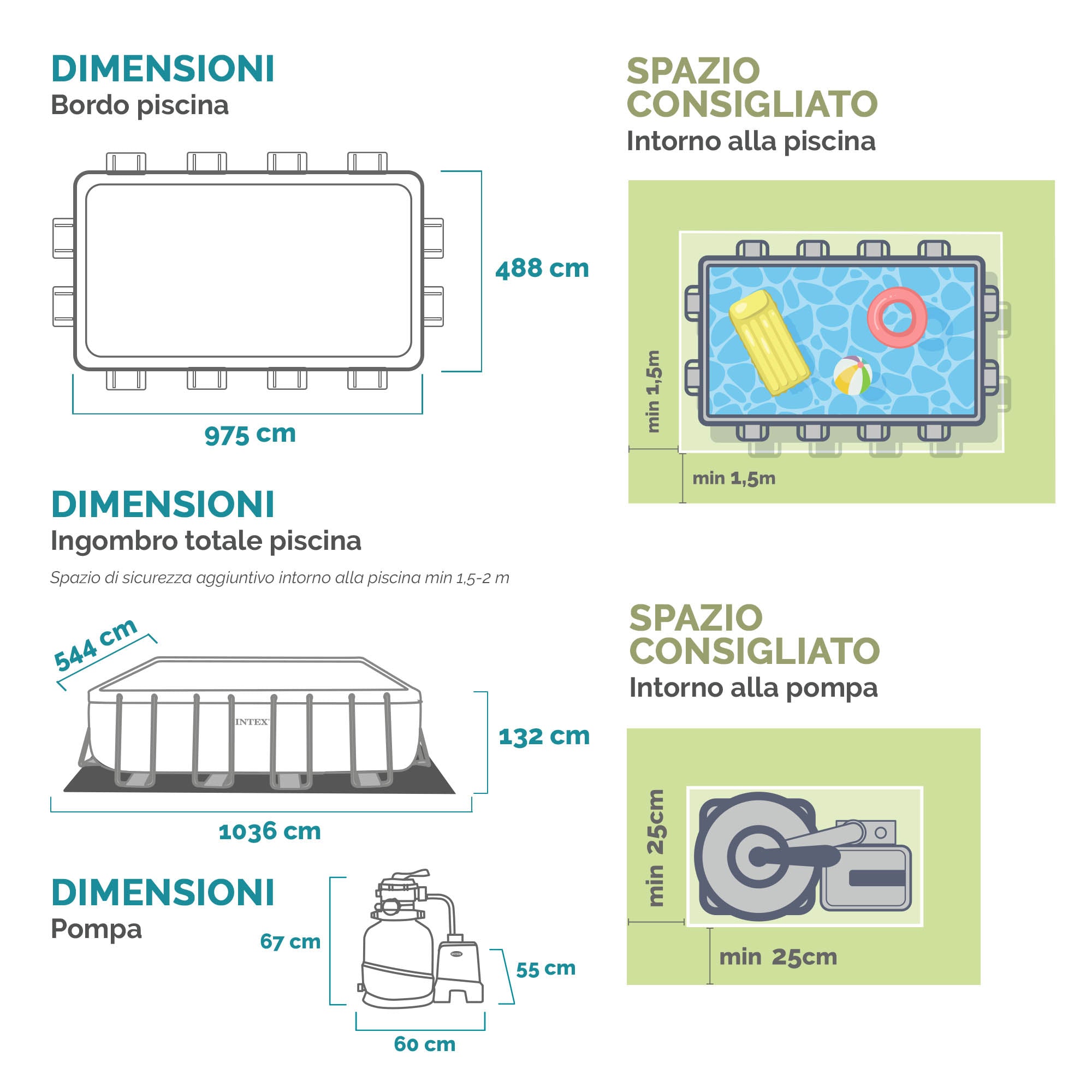 Piscina rettangolare con struttura XTR 975x488xH132 cm Ultra Xtr Frame INTEX26374