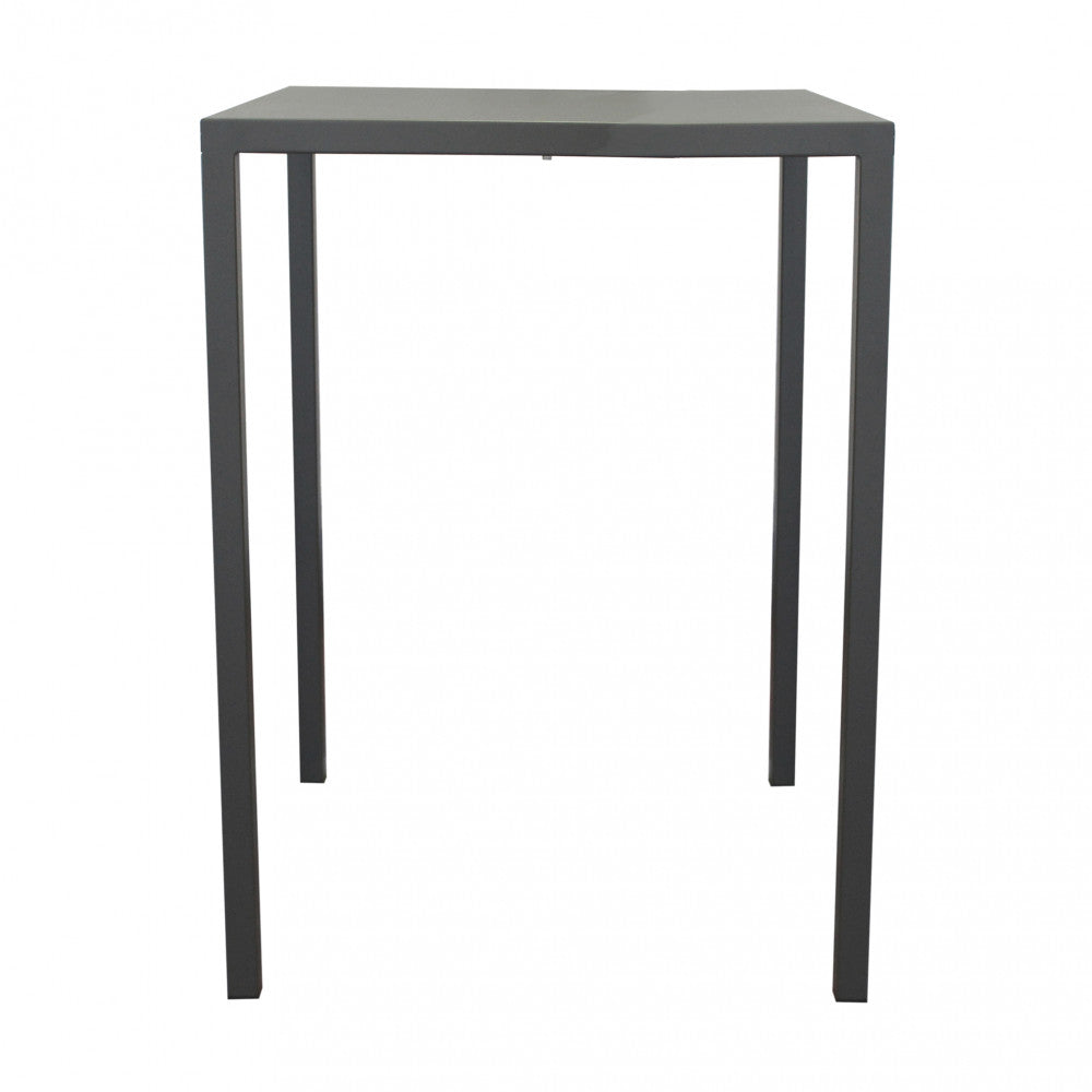 Tavolo quadrato in metallo antracite autolivellante fisso 80x80xH110 cm