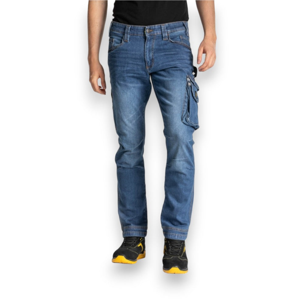 Jeans da lavoro in cotone con 7 tasche