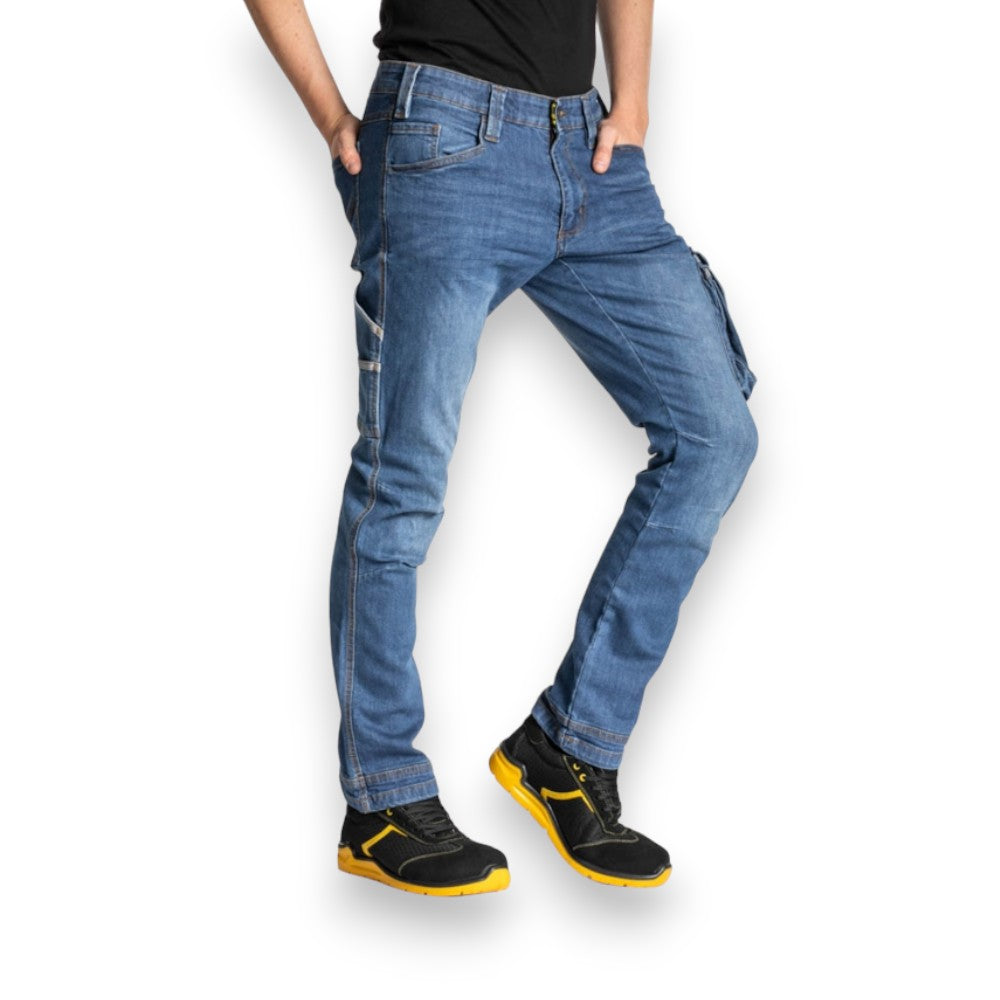 Jeans da lavoro in cotone con 7 tasche
