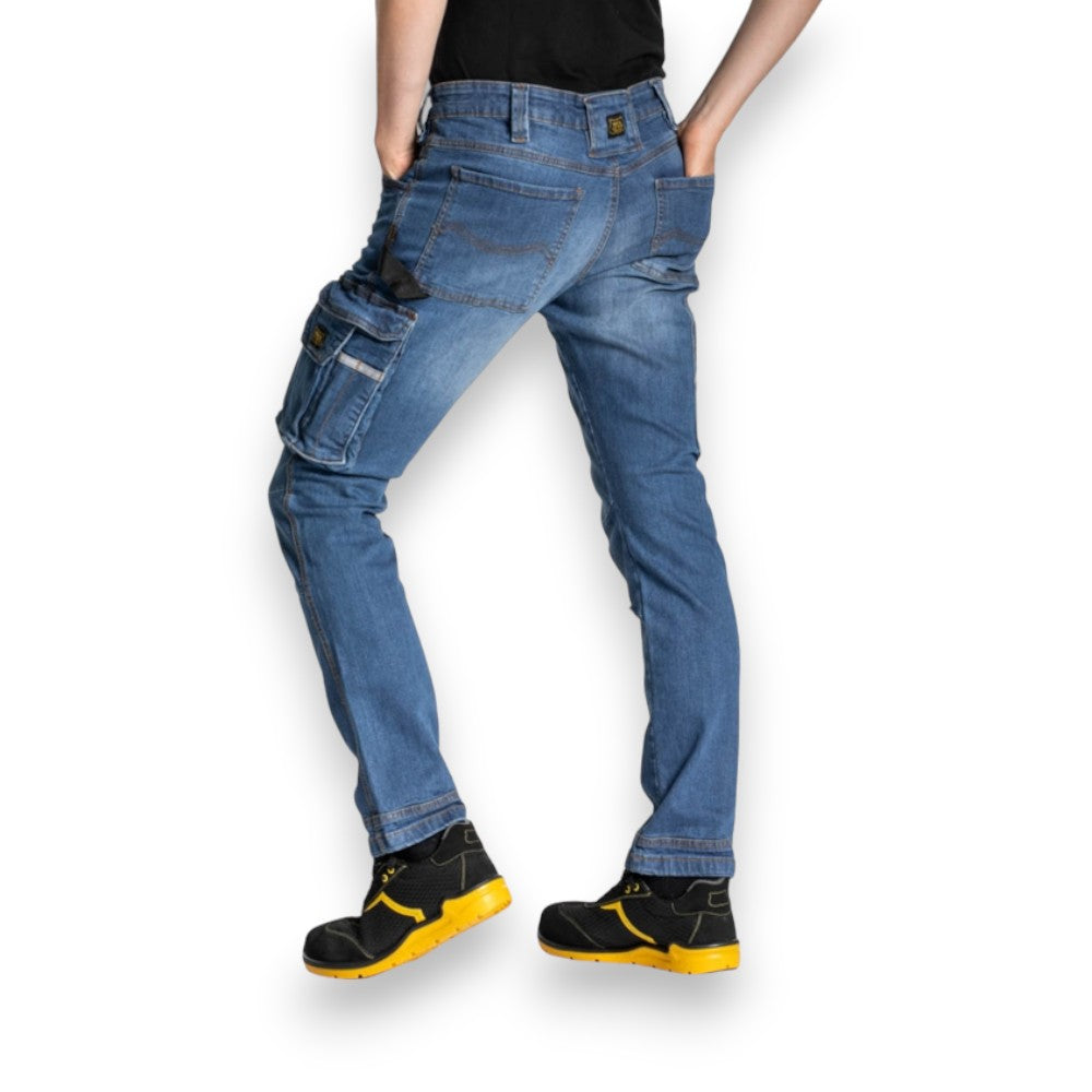 Jeans da lavoro in cotone con 7 tasche