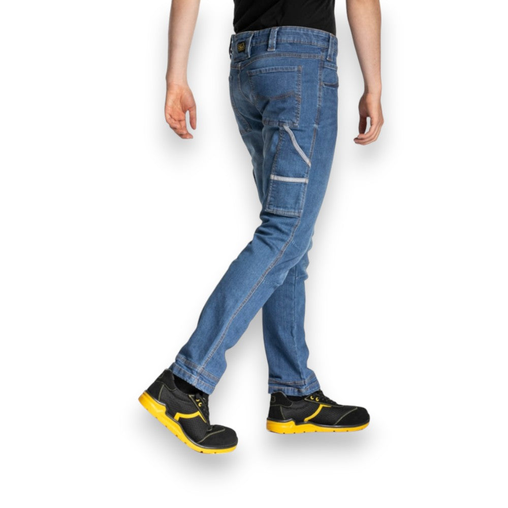 Jeans da lavoro in cotone con 7 tasche
