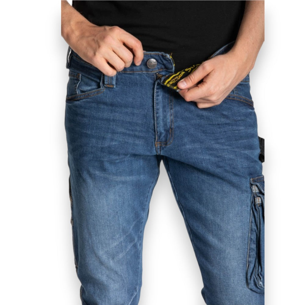 Jeans da lavoro in cotone con 7 tasche