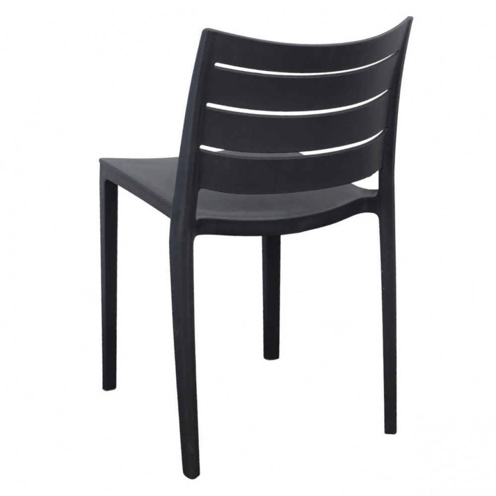 Sedia impilabile da esterno giardino in resina senza braccioli con schienale effetto doghe