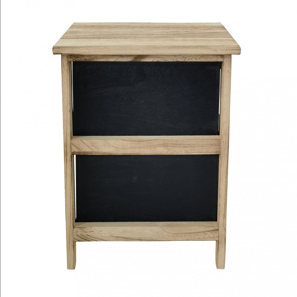 Mobiletto in legno con due cassetti fisso nero e beige 34x25xH43.5 cm Artec