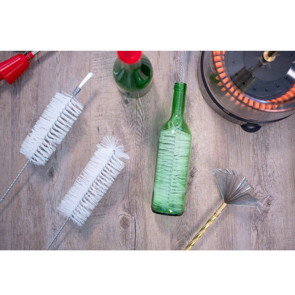 Lavabottiglie a scovolo con fiocco in nylon alimentare con diametro 7xH58 cm