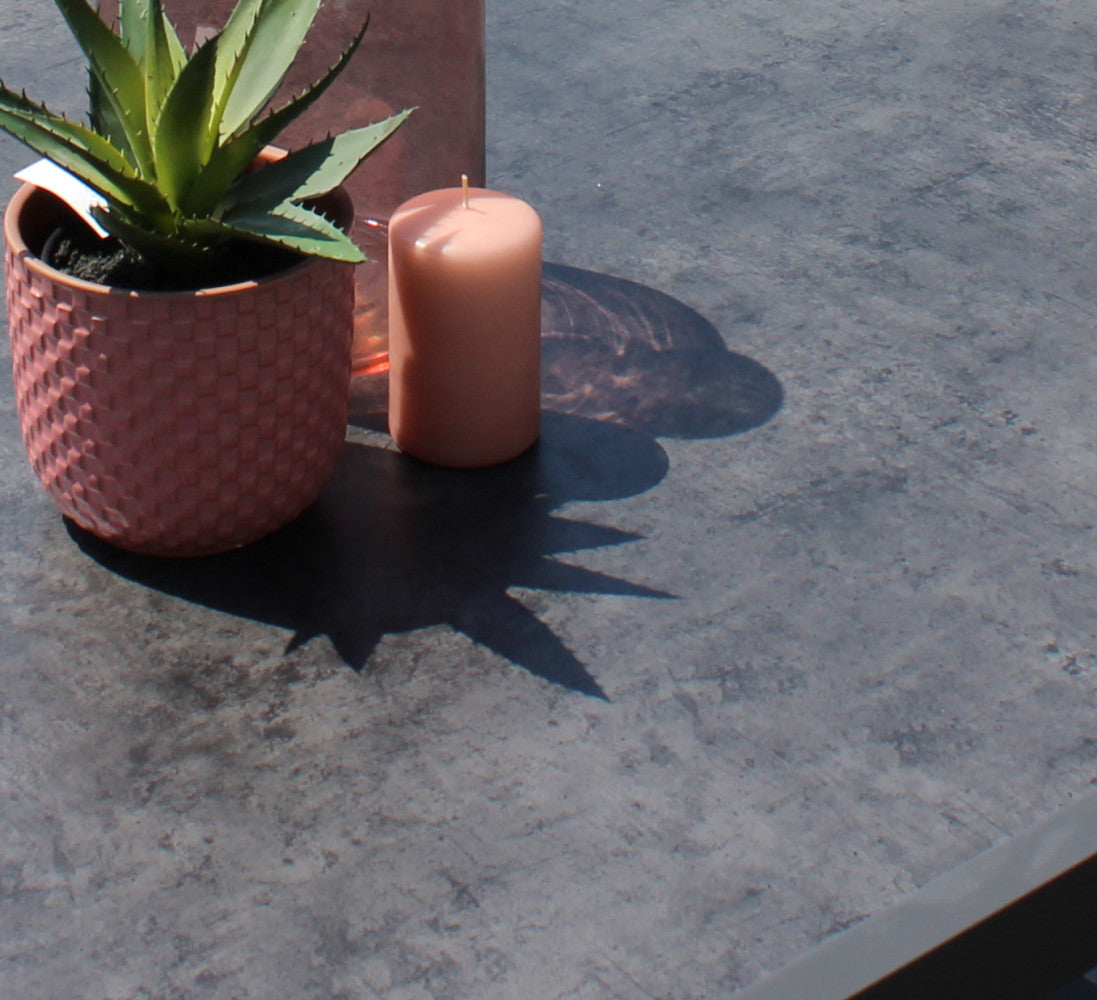 Salotto 7 posti da giardino con struttura in alluminio e tavolino altezza regolabile Paloma