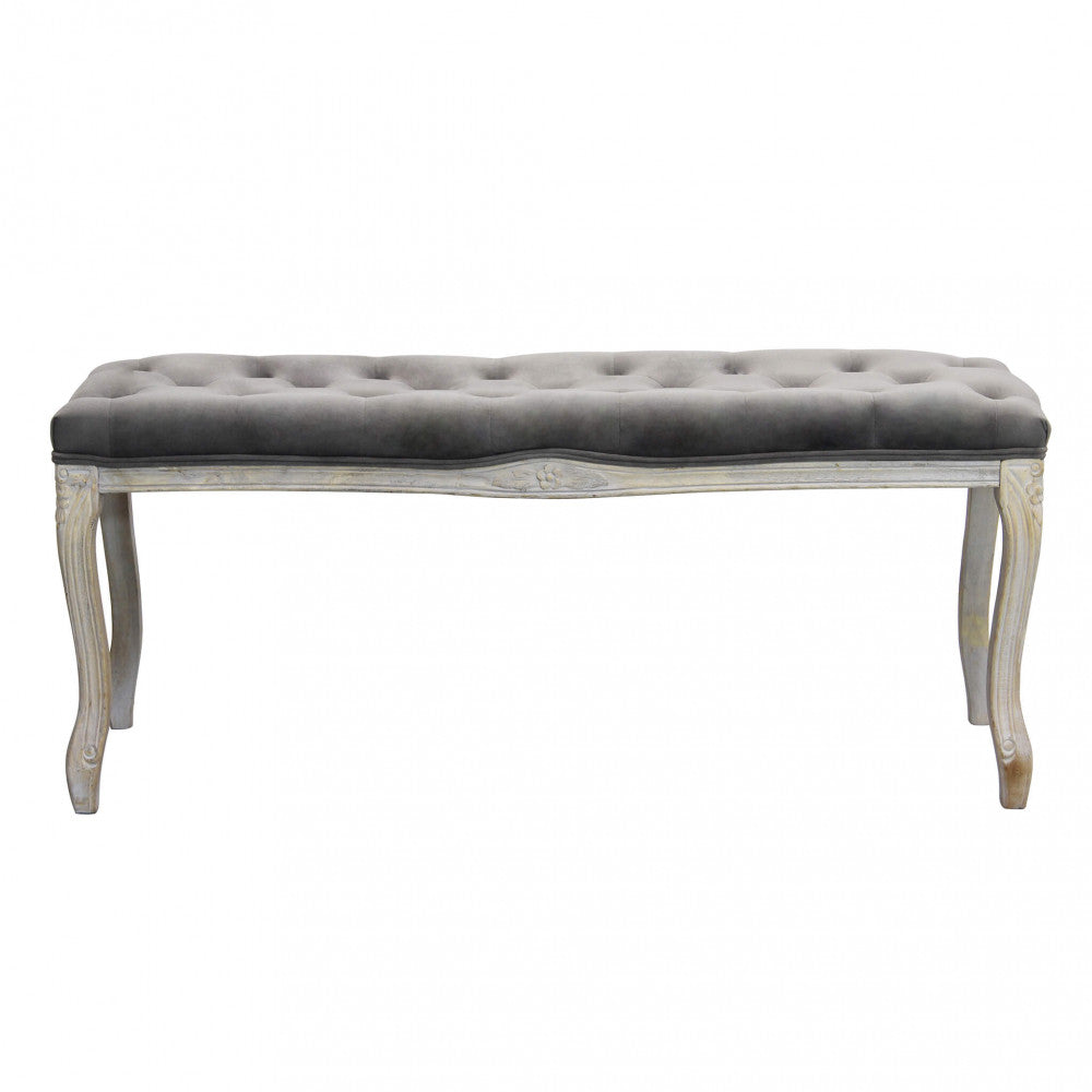Panca da interno in legno e velluto con design moderno 110x36xH47 cm
