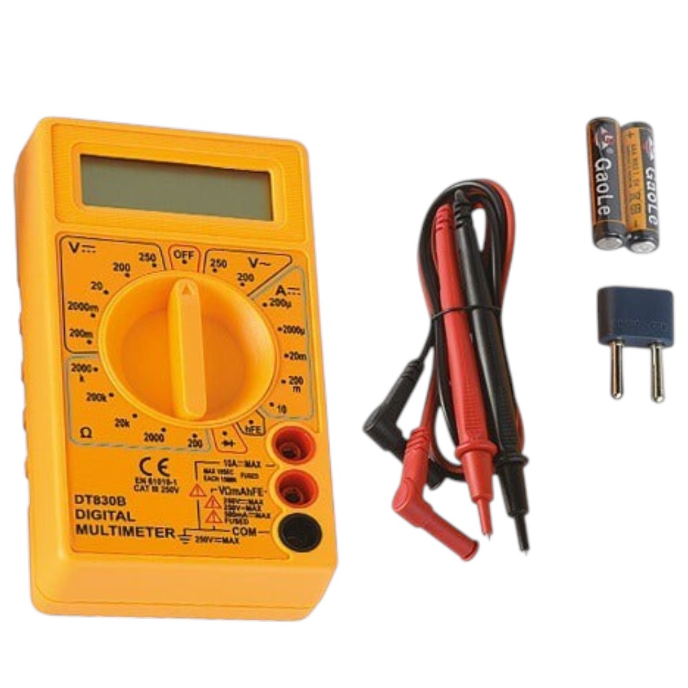 Tester multimetro digitale tascabile completo con 2 terminali per misurazione