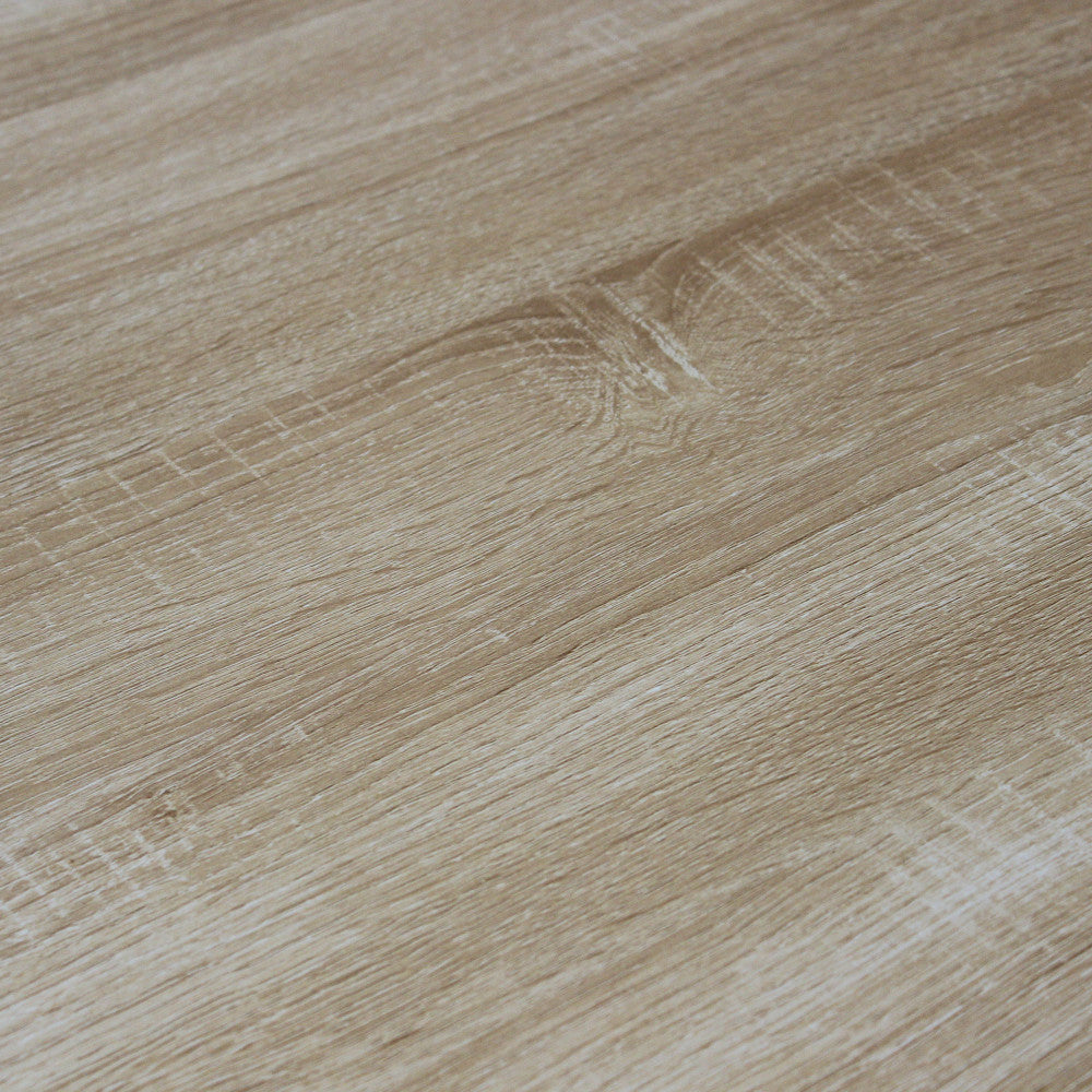 Tavolo allungabile con piano in mdf naturale e struttura in metallo bianco 90x160/200xH75 cm Gariè