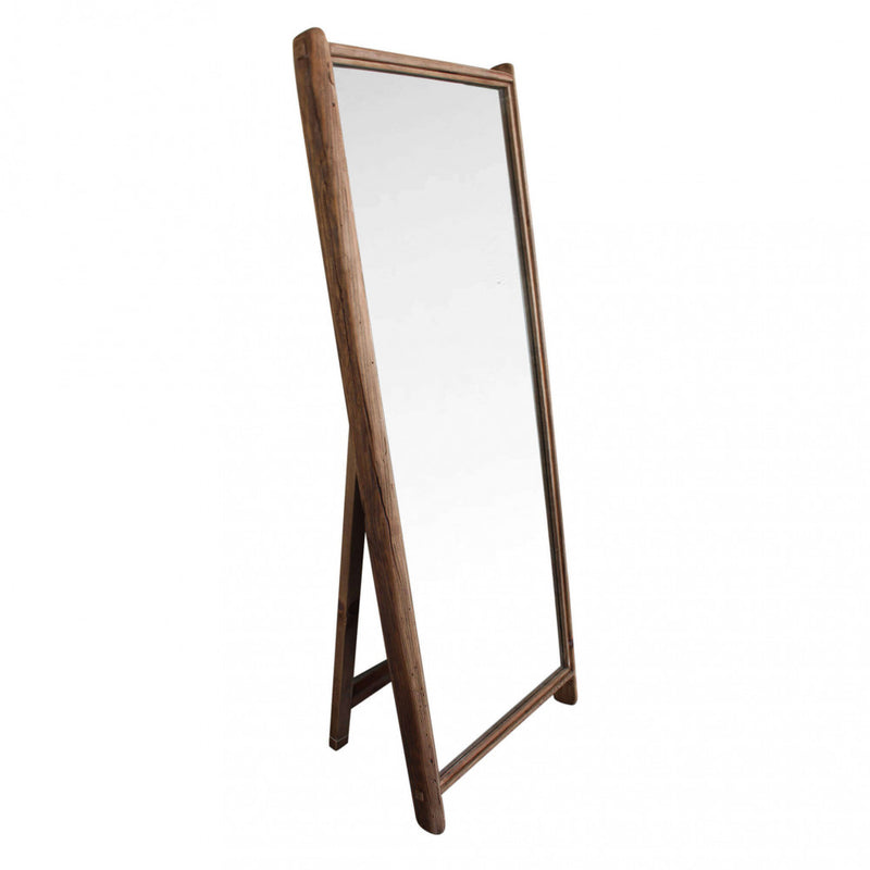 Specchio alto da appoggio 165x60 cm con cornice in legno di pino Wember