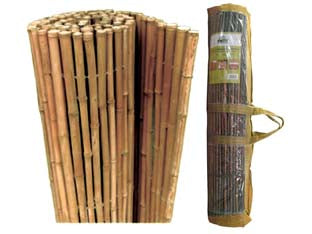 Arella frangivista ombreggiante in bamboo con filo metallico passante rotolo h200x300 cm
