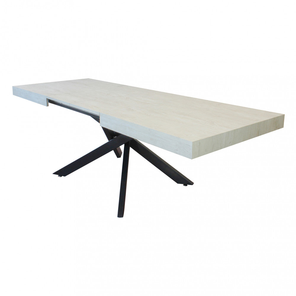 Tavolo allungabile con piano in mdf e struttura in metallo 90x160/240xH75 cm Danne