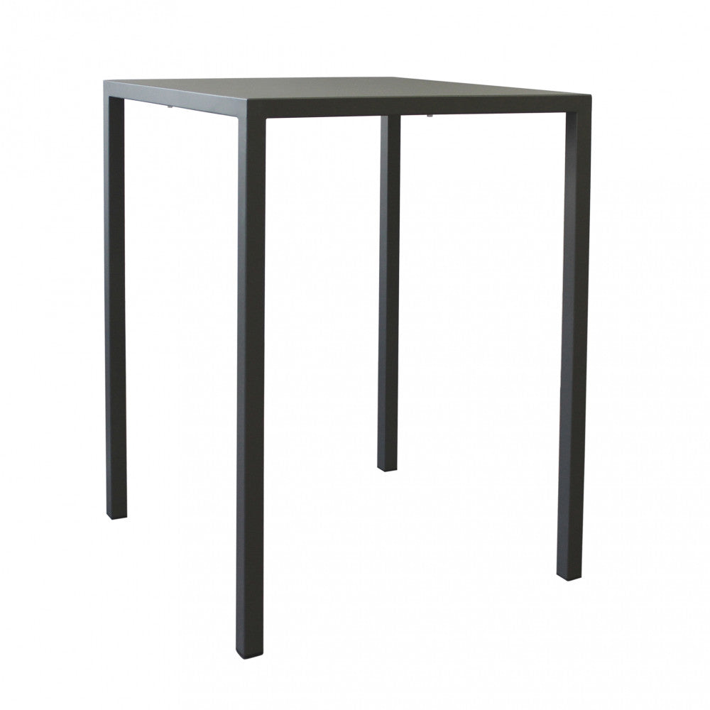 Tavolo quadrato in metallo antracite autolivellante fisso 80x80xH110 cm