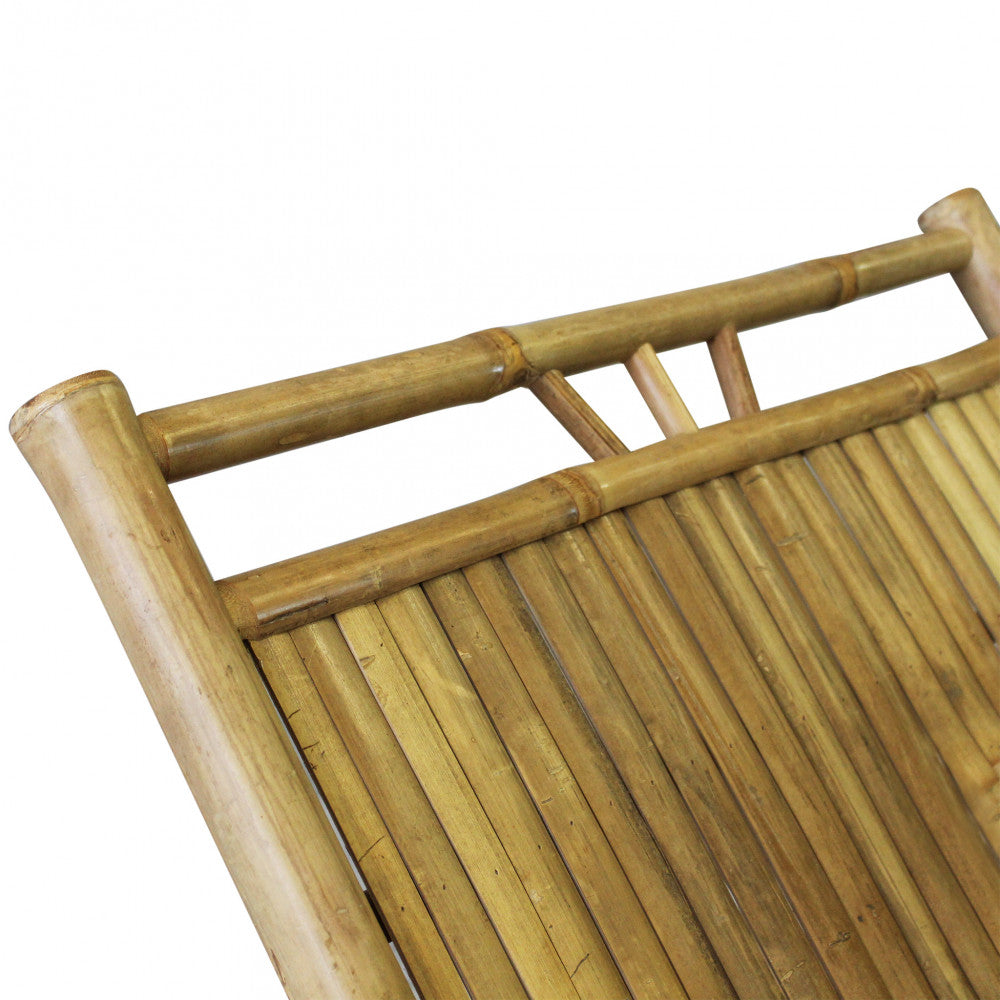 Lettino prendisole in legno bamboo reclinabile 200x70xH30 cm per esterno Martini