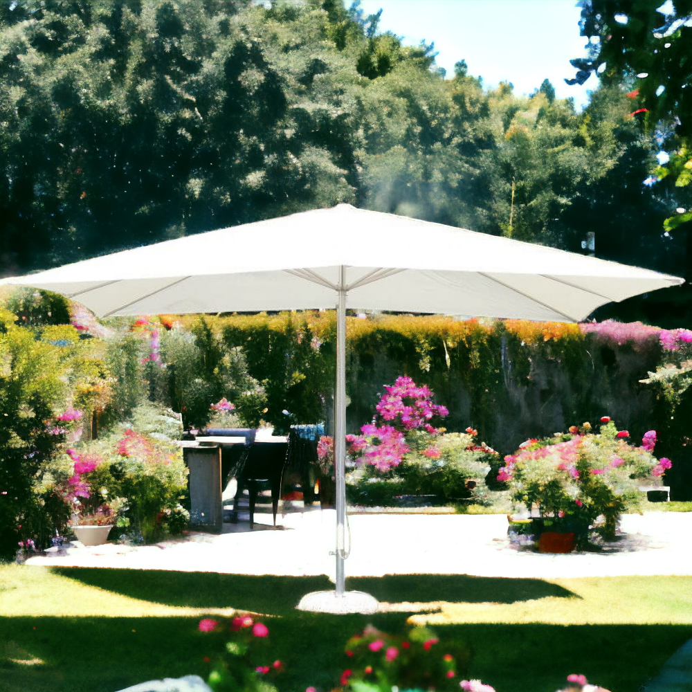 Ombrellone da giardino 3x4 mt a palo centrale girevole in alluminio Geremia