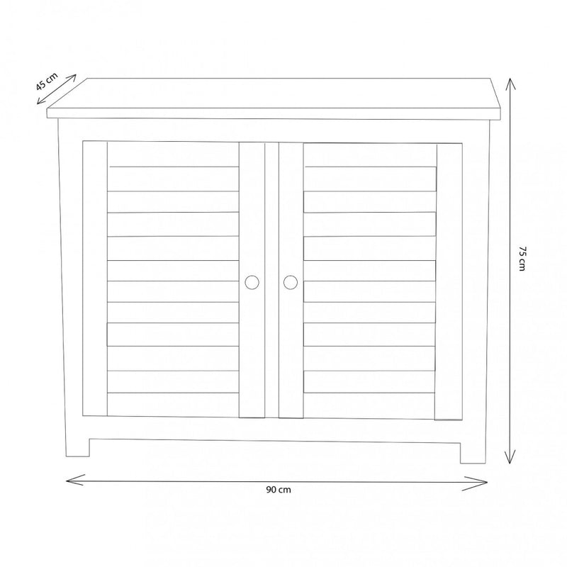 Mobiletto in legno Barmati Tik Wood (Teak Indiano) due ante con Bud