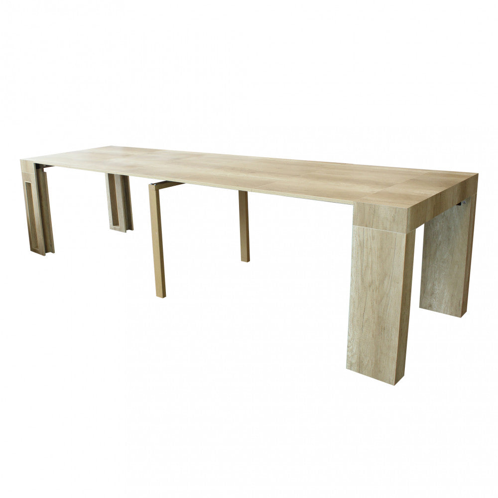 Tavolo consolle allungabile salvaspazio in mdf con struttura in metallo 90x45/300xH75 cm Napoca