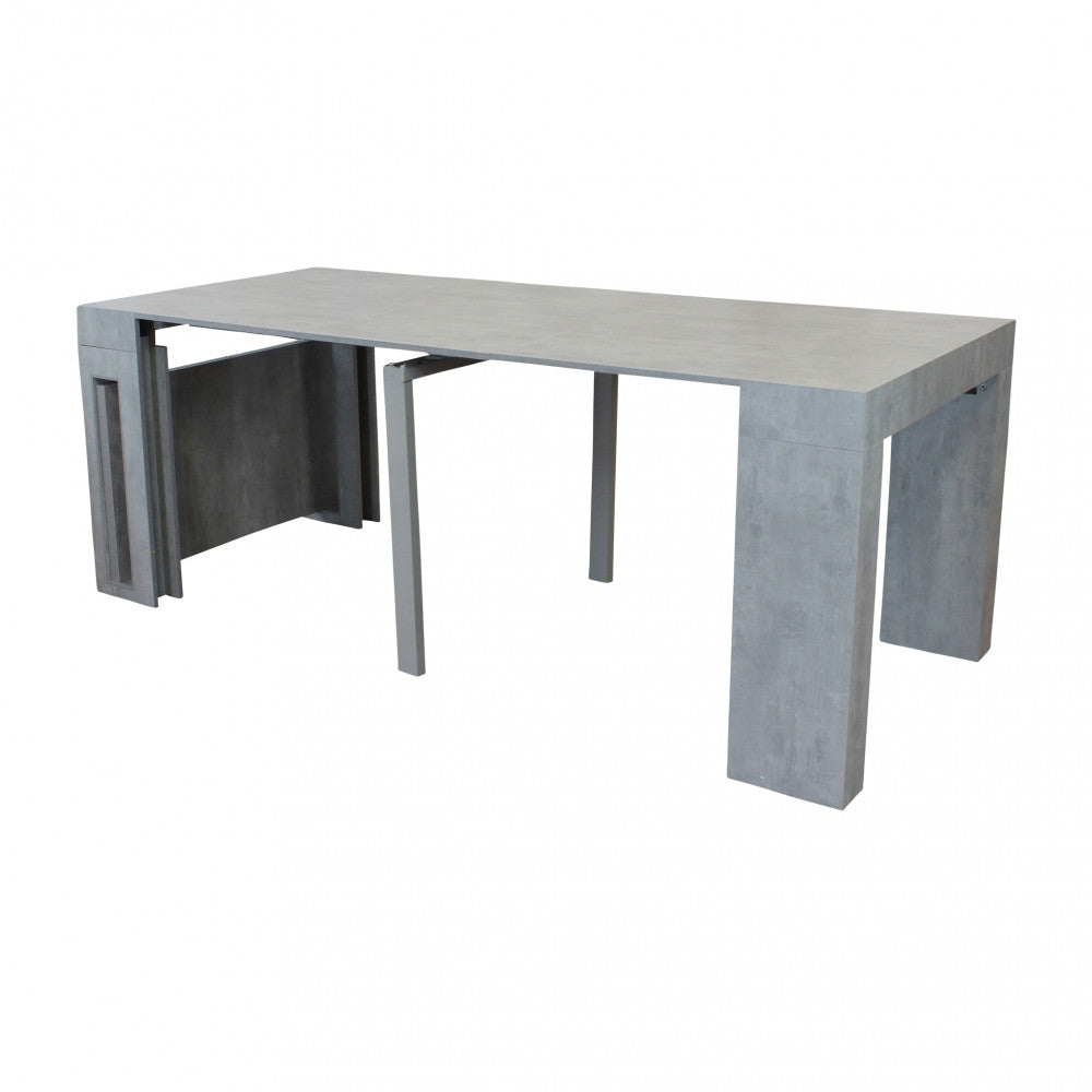 Tavolo consolle allungabile salvaspazio in mdf con struttura in metallo 90x45/300xH75 cm Napoca