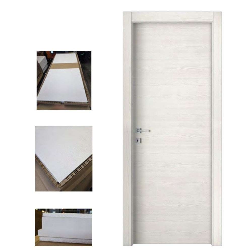 Porta da interno battente reversibile olmo bianco effetto venato H210 cm