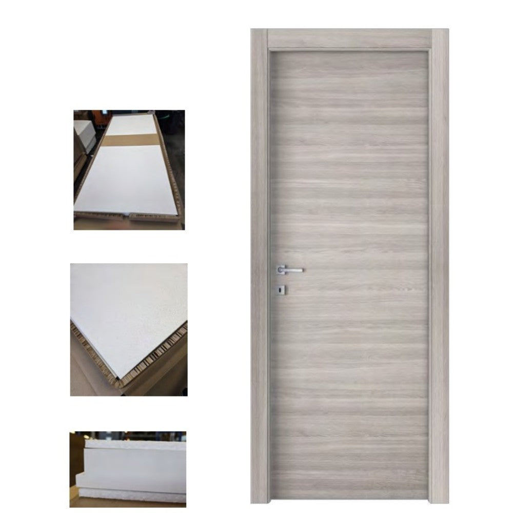 Porta da interno battente reversibile olmo grigio effetto venato H210 cm