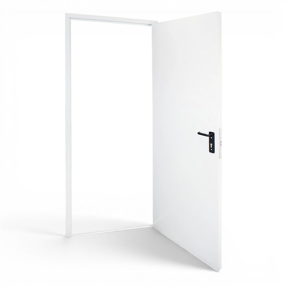 Porta da cantina multiuso tamburata reversibile in acciaio zincato verniciato bianco