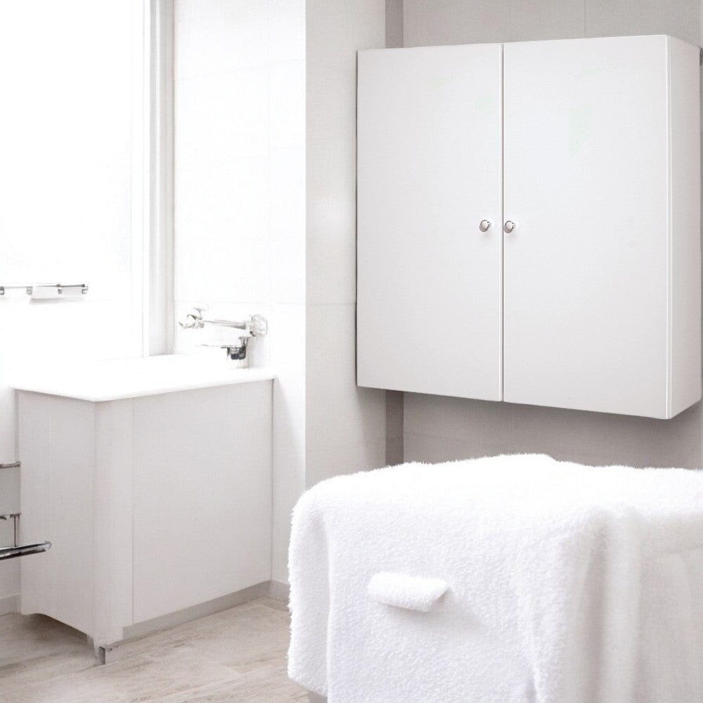 Pensile mobiletto bagno a due ante con 2 ripiani interni in legno laccato 68x22xH71 cm