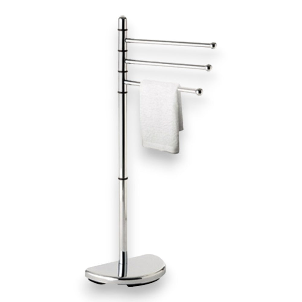 Piantana porta asciugamani in acciaio cromo per bagno