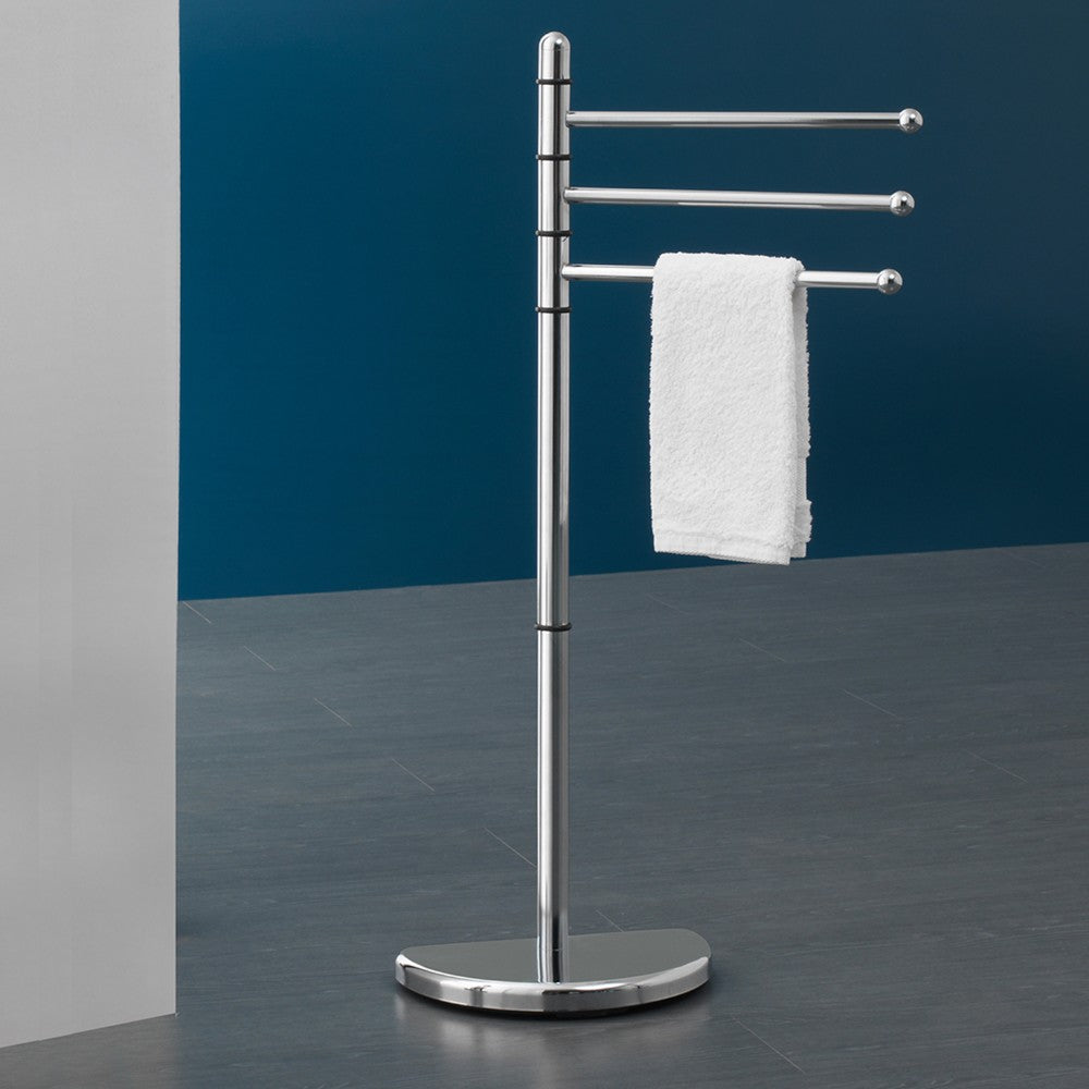 Piantana porta asciugamani in acciaio cromo per bagno