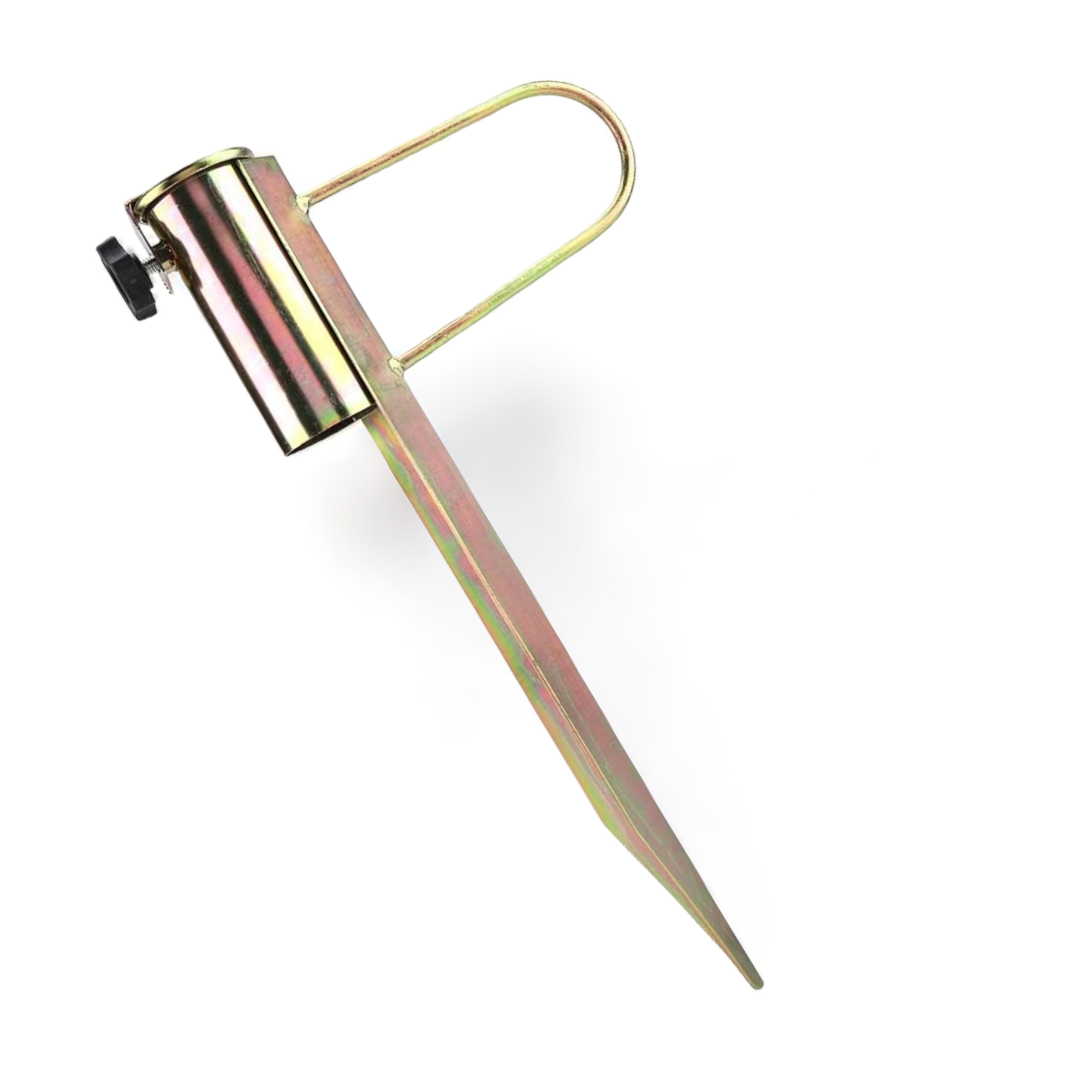 Picchetto puntale in ferro zincato tondo 42 mm per ombrellone da spiaggia a palo centrale