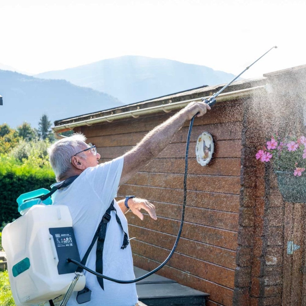 Pompa irroratrice a zaino 12 lt a batteria litio rimovibile 4Ah con lancia in acciaio inox e ottone