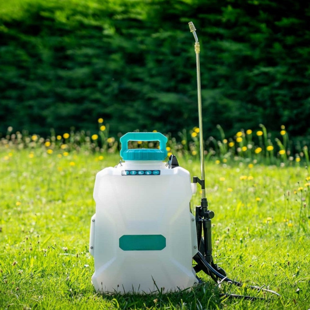 Pompa irroratrice a zaino 12 lt a batteria litio rimovibile 4Ah con lancia in acciaio inox e ottone