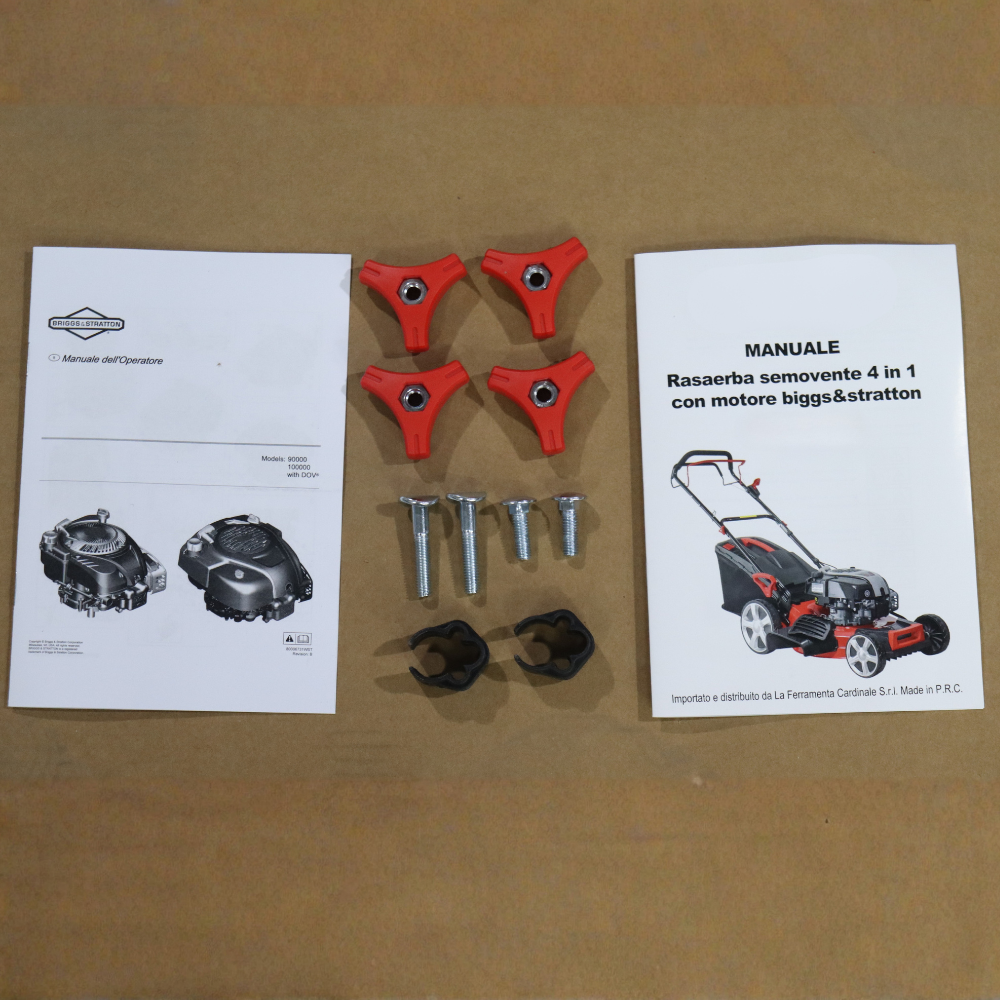 Tosaerba semovente in acciaio taglio 53 cm 4 in 1 con motore briggs & stratton 161 cc