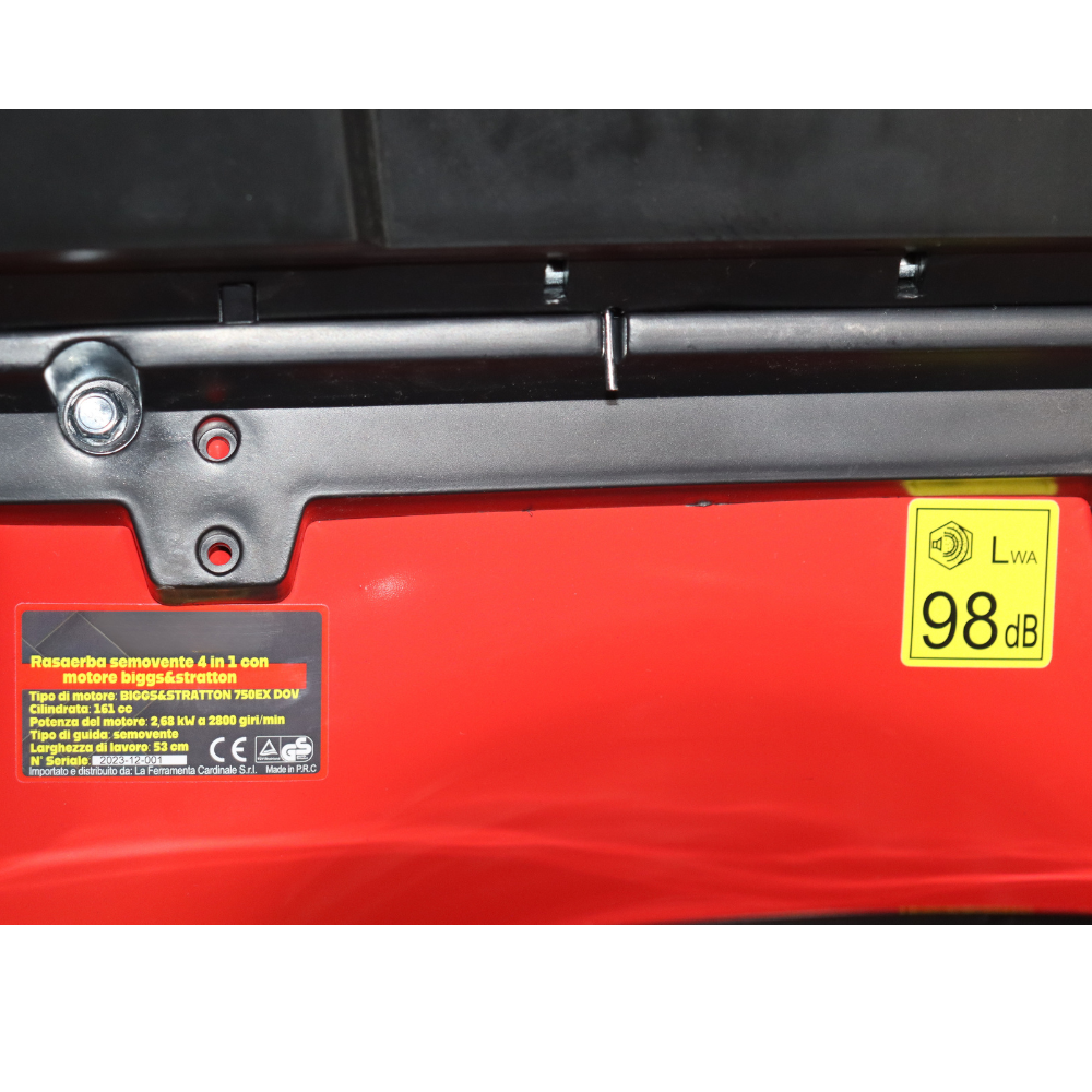 Tosaerba semovente in acciaio taglio 53 cm 4 in 1 con motore briggs & stratton 161 cc