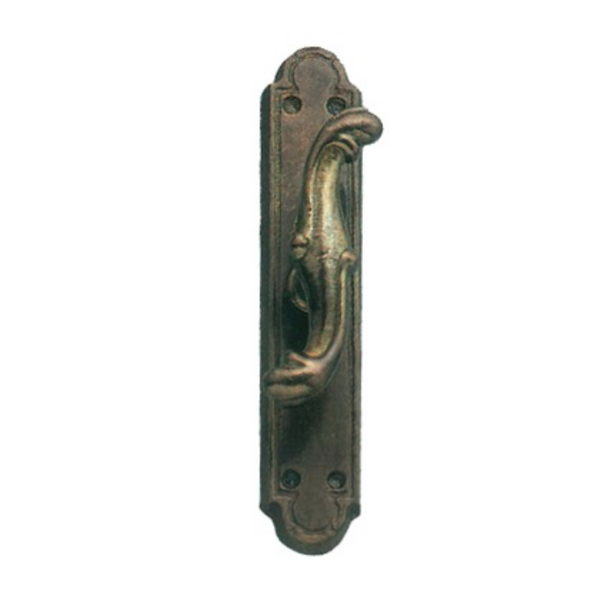 Maniglia con placca alta cremonese stile vintage per porte e finestre