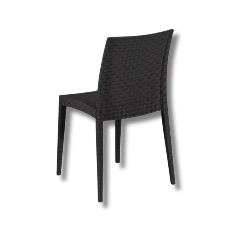 6 sedie impilabili in resina effetto rattan antracite linea elegance Madam