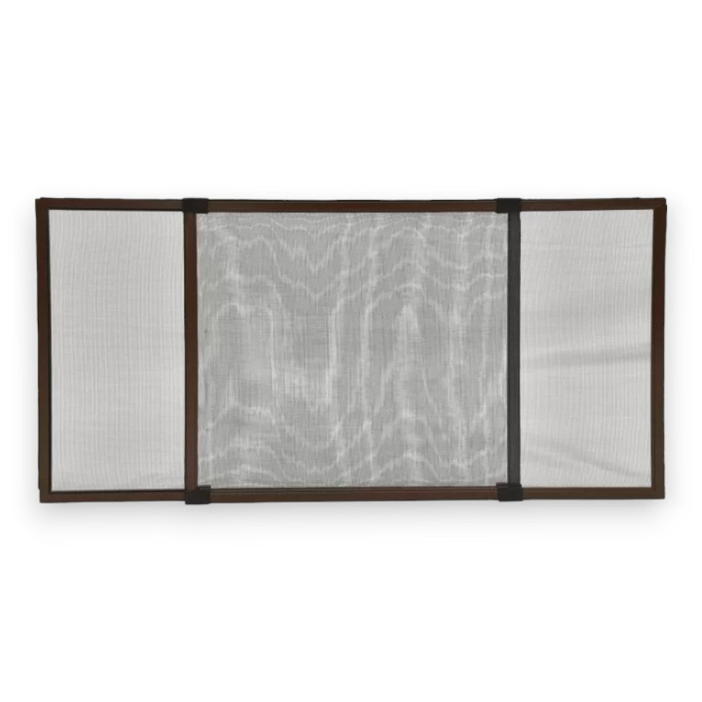 Zanzariera in fibra con telaio alluminio marrone rete grigia