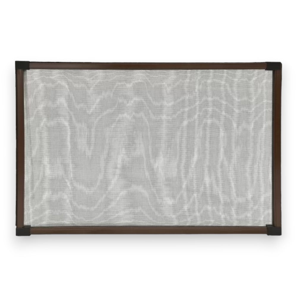 Zanzariera in fibra con telaio alluminio marrone rete grigia