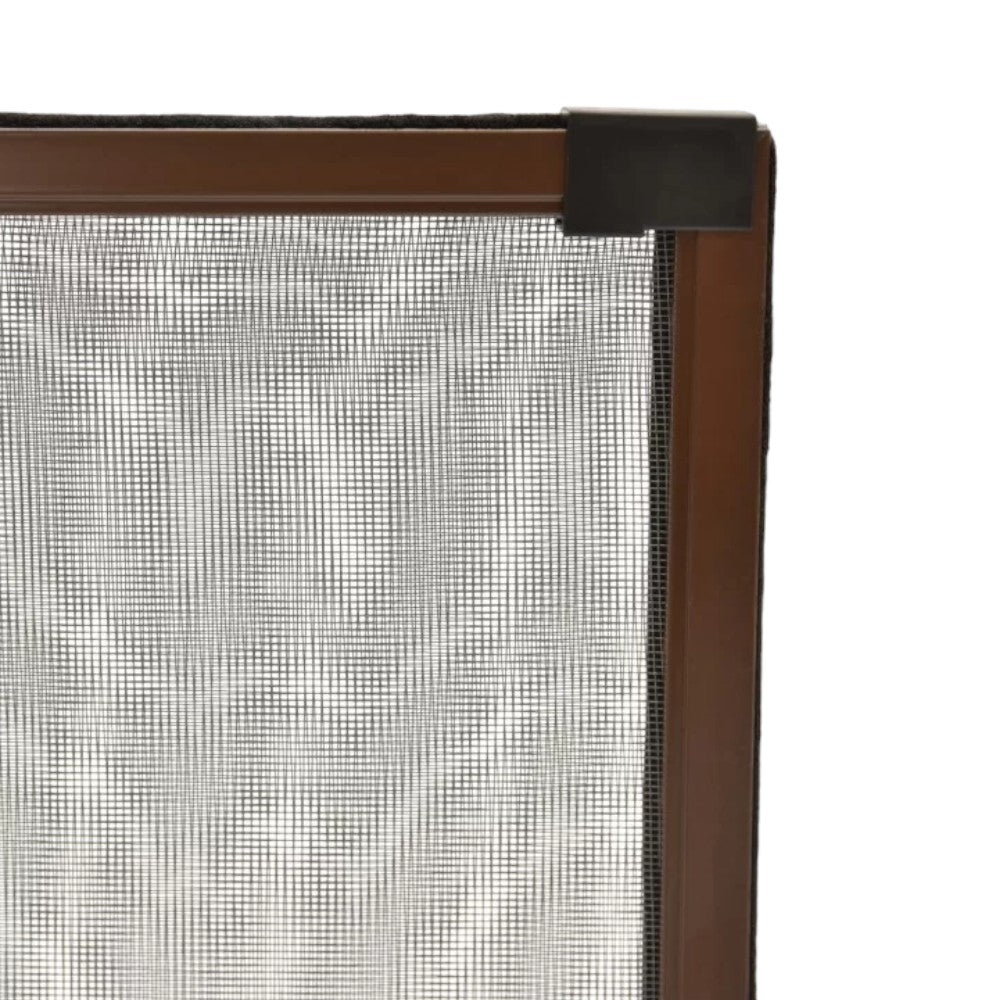 Zanzariera in fibra con telaio alluminio marrone rete grigia