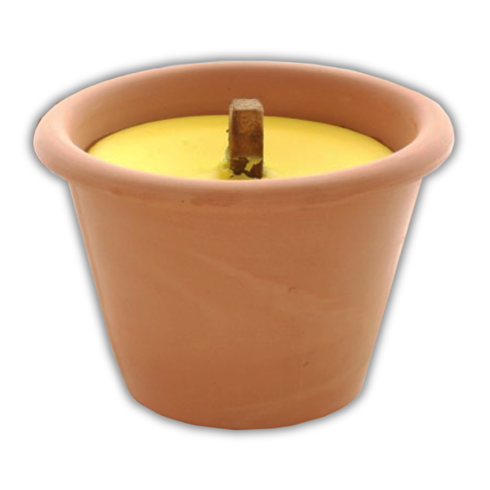 Fiaccola citronella antizanzare terracotta con diametro 11xH10 cm per esterno