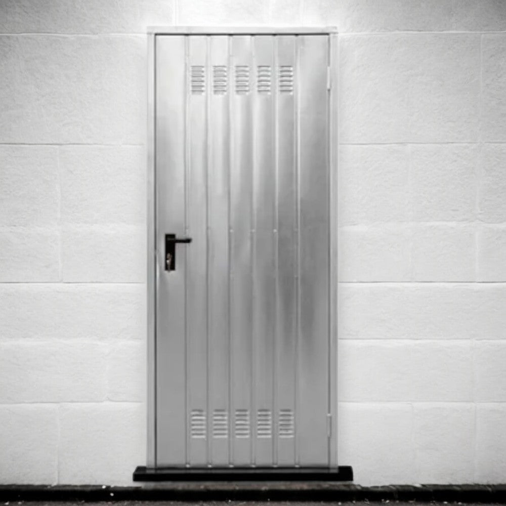 Porta reversibile multiuso per cantina in acciaio zincato con maniglia